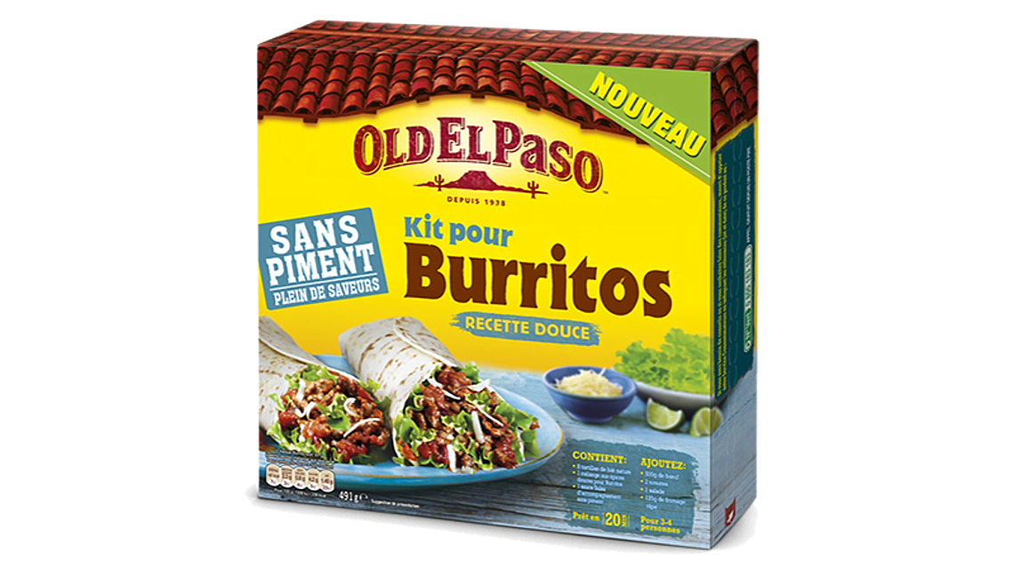 Extra mild, Super Tasty Burrito Kit Old El Paso